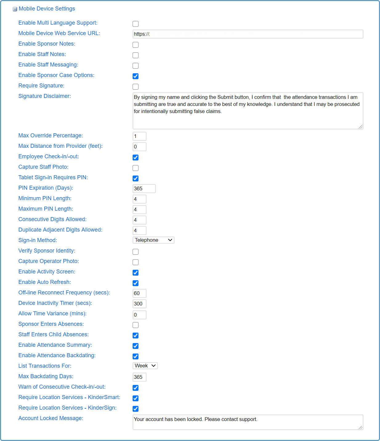 An image showing mobile device settings